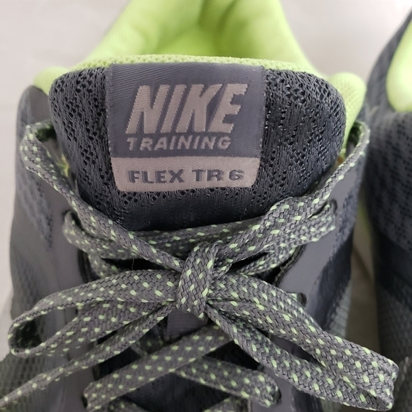 Nike Flex TR 6 Training Shoe Grey & Neon Green 9 VGUC - Picture 2 of 12